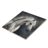 Weißes Pferd Schöne Kunst Fliese (Seite)