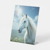Weißes Pferd Sockelschild (Vorderseite)