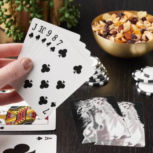 Weißes Pferd Spielkarten (In Situ)