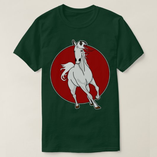 Weißes Pferd T-Shirt (Design vorne)