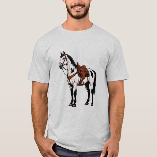 Weißes Pferd T-Shirt (Vorderseite)