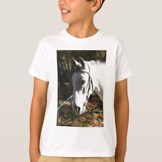 Weißes Pferd T-Shirt (Vorderseite)