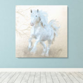 Weißes Pferd - überzogene Leinwand (Insitu (Holzboden))
