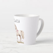 Weißes Pferd und Blume Milchtasse (Rechte Ecke)