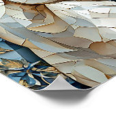 Weißes Pferd und Blume Poster (Ecke)