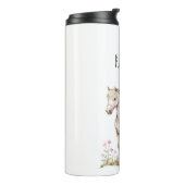 Weißes Pferd und Blume Thermosbecher (Nach links gedreht)