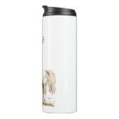 Weißes Pferd und Blume Thermosbecher (Nach rechts gedreht)