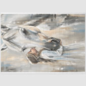 Weißes Pferd und kleine Mädchen Dekoupage Seidenpapier (Vorderseite)