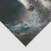 Weißes Pferd und Lady Seidenpapier (Ausschnitt)