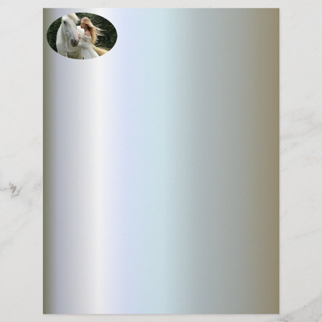 Weißes Pferd und Mädchen (Vorderseite)