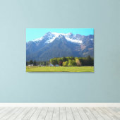 Weißes Pferd und Ranch Leinwanddruck (Insitu (Holzboden))