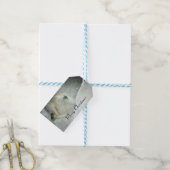 Weißes Pferd & Vogel im Winter Schneefall Weihnach Geschenkanhänger (Mit Garn)