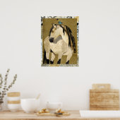 WEIßES PFERD & VOGEL Kunst Poster (Küche)