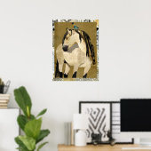 WEIßES PFERD & VOGEL Kunst Poster (Heimbüro)