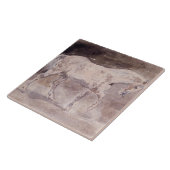 Weißes Pferd (von Eugene Delacroix) Fliese (Seite)