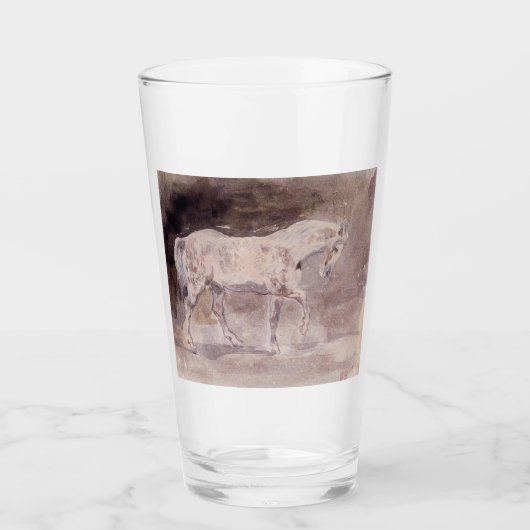 Weißes Pferd (von Eugene Delacroix) Glas (Vorderseite)