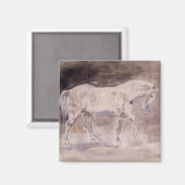 Weißes Pferd (von Eugene Delacroix) Magnet (Vorderseite/Rückseite)