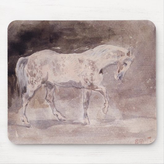 Weißes Pferd (von Eugene Delacroix) Mousepad (Vorne)