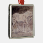 Weißes Pferd (von Eugene Delacroix) Ornament Aus Metall (Rechts)