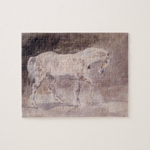 Weißes Pferd (von Eugene Delacroix) Puzzle