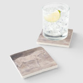 Weißes Pferd (von Eugene Delacroix) Steinuntersetzer (Seitenansicht)