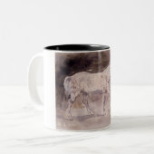 Weißes Pferd (von Eugene Delacroix) Zweifarbige Tasse (Vorderseite Links)