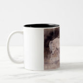 Weißes Pferd (von Eugene Delacroix) Zweifarbige Tasse (Links)