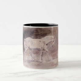 Weißes Pferd (von Eugene Delacroix) Zweifarbige Tasse