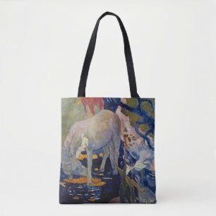Weißes Pferd von Paul Gauguin, Vintage Kunst Tasche