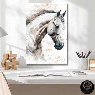 Weißes Pferd Wasserfarben-Kunst Downloadposter Poster