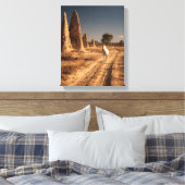 Weißes Pferd Wüstenmonolith-Gemälde Leinwanddruck (Insitu (Schlafzimmer))