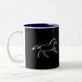 Weißes Pferd Zweifarbige Tasse (Links)