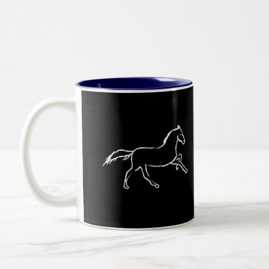 Weißes Pferd Zweifarbige Tasse (Links)