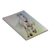 "Weißes Pferde" Notizbuch Notizblock (Rechte Seite)