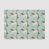 Weißes Pferde-u. Eulen-blaues Seidenpapier (Vorderseite)