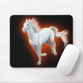Weißes Pferdebetrieb Mousepad (Mit Mouse)
