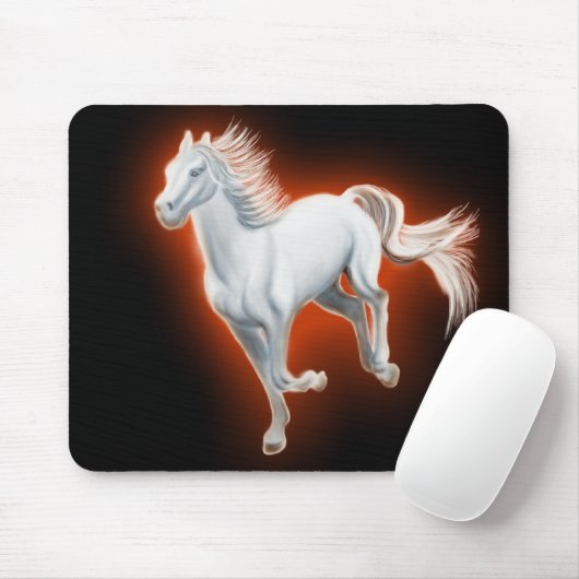 Weißes Pferdebetrieb Mousepad (Mit Mouse)