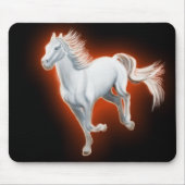 Weißes Pferdebetrieb Mousepad (Vorne)