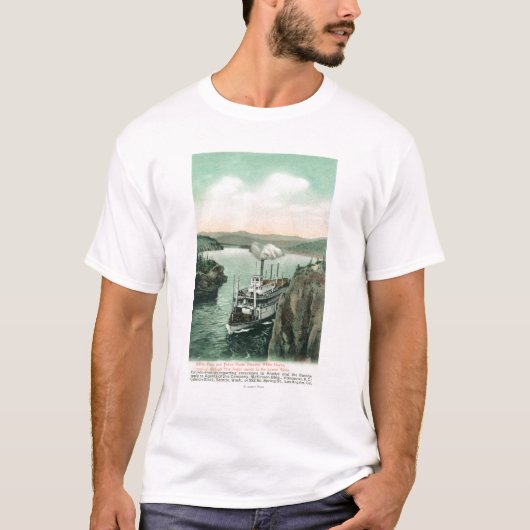 Weißes Pferdedampfer T-Shirt (Vorderseite)