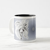 Weißes Pferdekopf-Tasse Zweifarbige Tasse (Vorderseite Links)