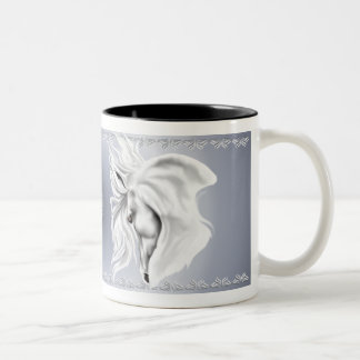 Weißes Pferdekopf-Tasse Zweifarbige Tasse