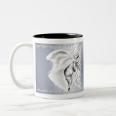 Weißes Pferdekopf-Tasse Zweifarbige Tasse (Links)