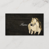 Weißes Pferdeschwarz-Retro Visitenkarte (Rückseite)