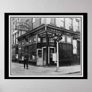 Weißes Pferdetaverne NYC Vintages B&W 16 x 20 Poster