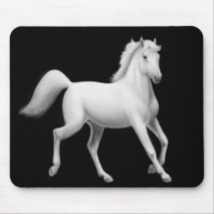 Weißes Pferdetrotten Mousepad