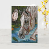 WEISSES PFERDeulen-Anmerkungs-Karte Karte (Gelbe Blume)