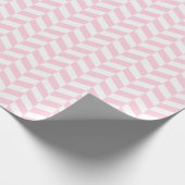 Weißes Pink-weißes Herringbone-Umhüllungspapier Geschenkpapier (Ecke)