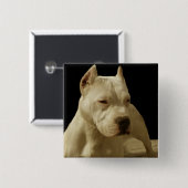 Weißes pitbull button (Vorne & Hinten)