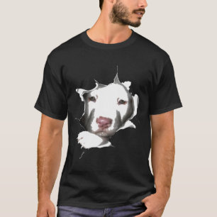 Weißes Pitbull-Gesicht innen T-Shirt