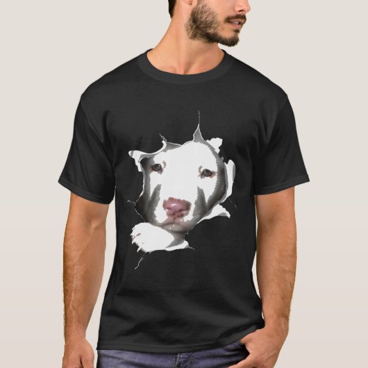Weißes Pitbull-Gesicht innen T-Shirt (Vorderseite)